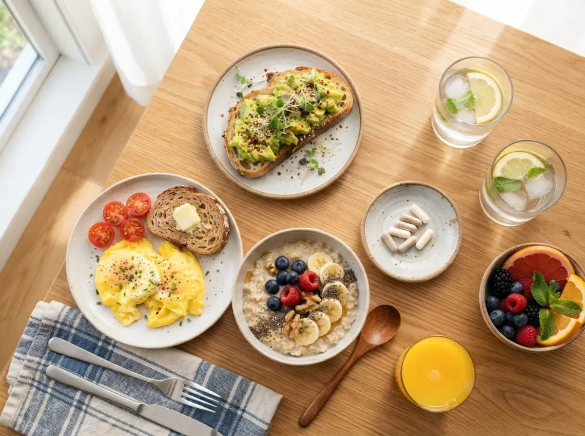 Tres tomas unidas al desayuno, la comida y la cena